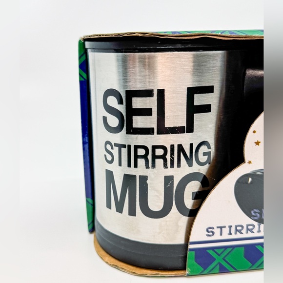New In Box Self Stirring Insulated Mug w/ Push Button & Lid 11.84 Fluid Ounces - Picture 11 of 13